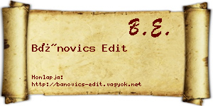 Bánovics Edit névjegykártya